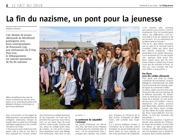 Le bel article de Didier Déniel, reporter au télégramme (et Ancien Jeune)