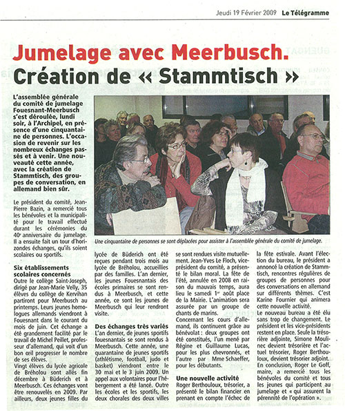 Télégramme 19 février 2009
