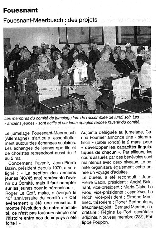 Ouest France 16 février 2009