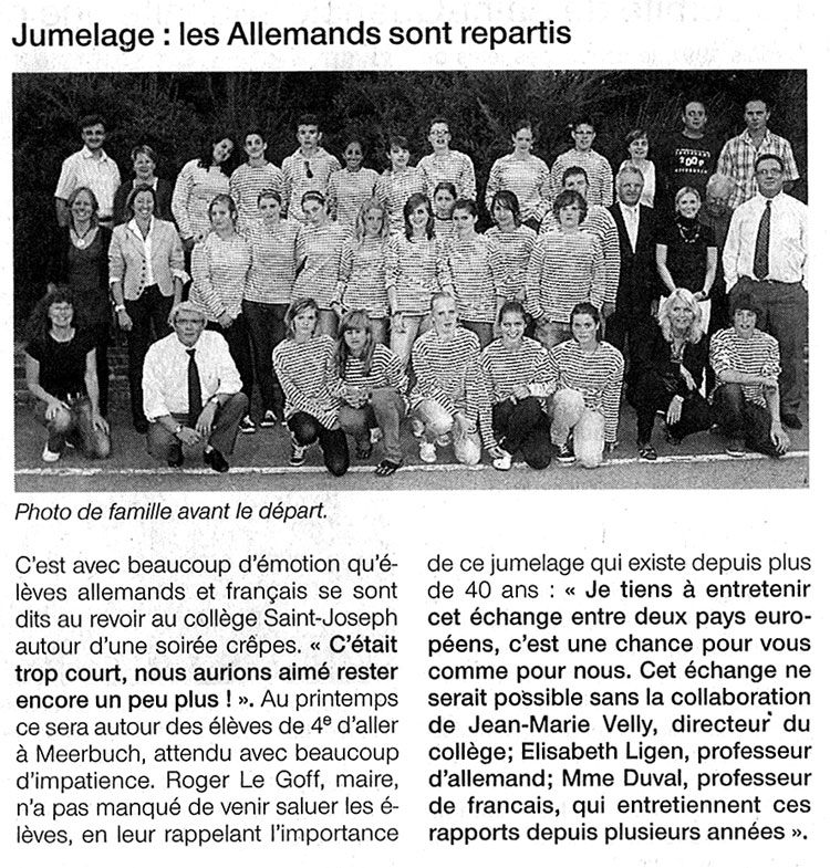 Ouest France 5 octobre 2009