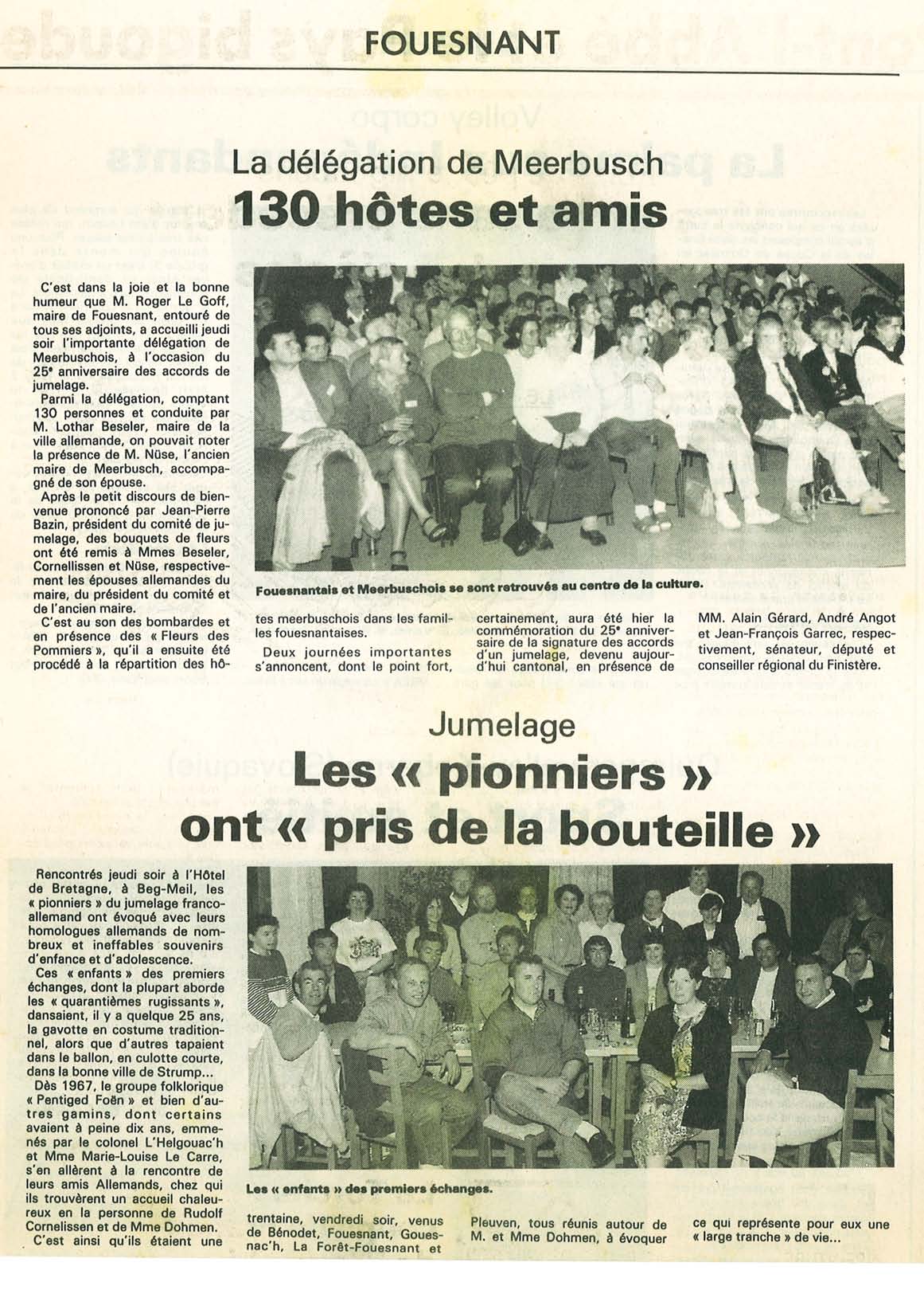 25ème anniversaire du jumelage 22 mai 1993