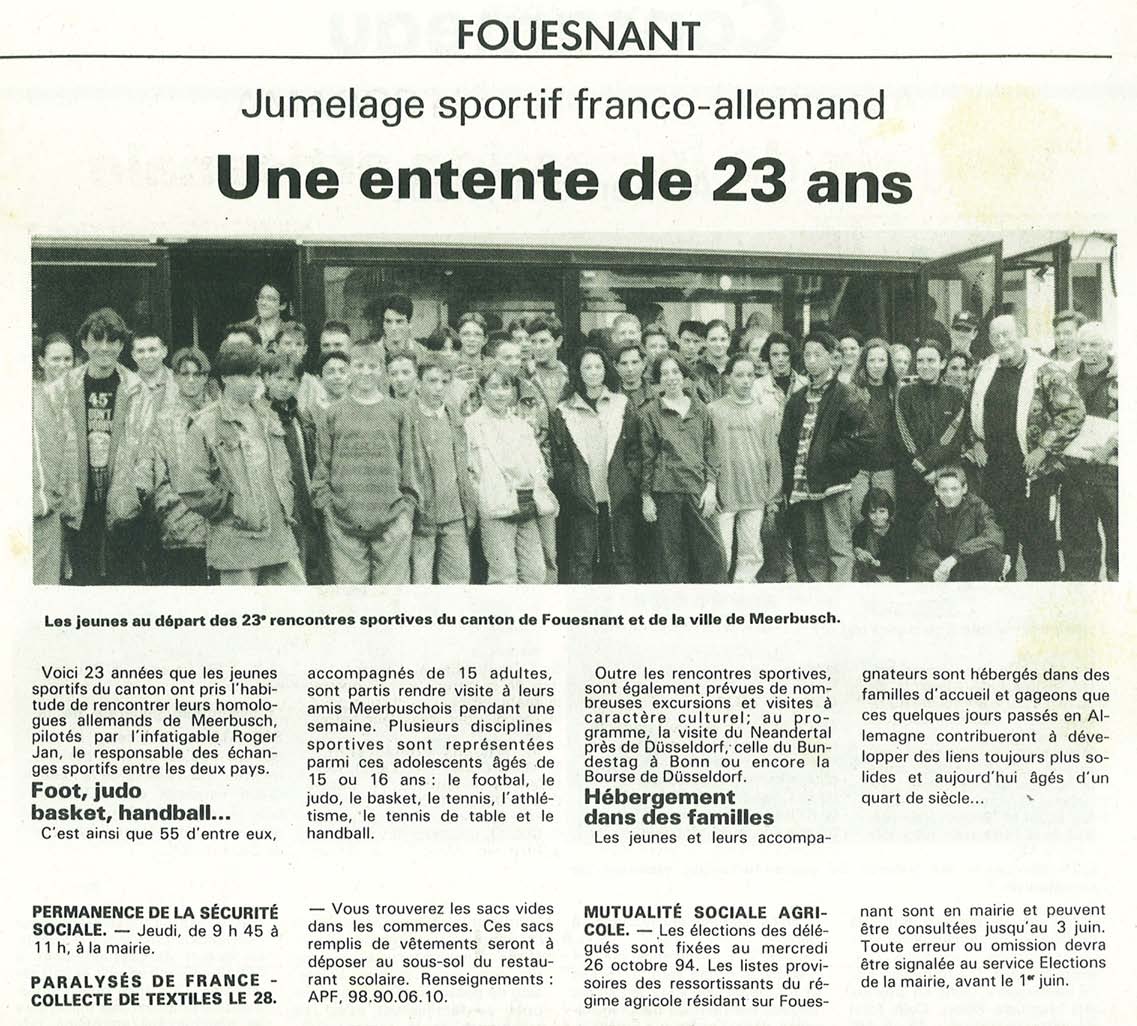 Jumelage sportif : une entente de 23 ans