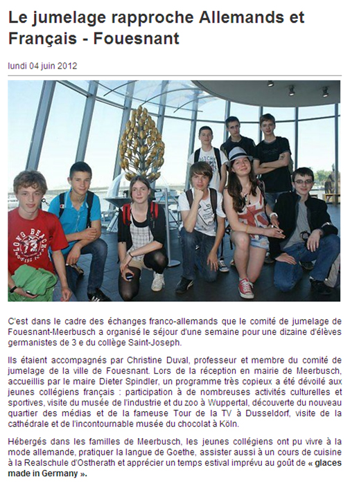 Ouest France 4 juin 2012