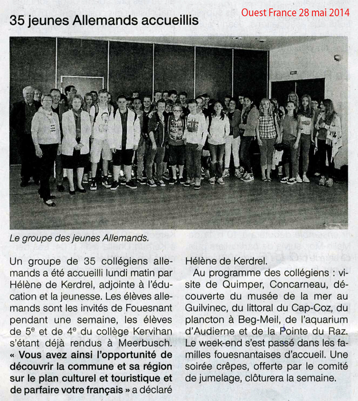 Ouest France 28 mai 2014