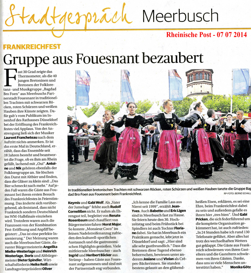 Rheinische Post 7 juillet 2014