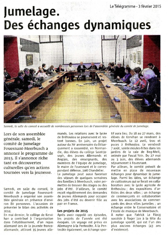 Le Télégramme - 3 février 2015