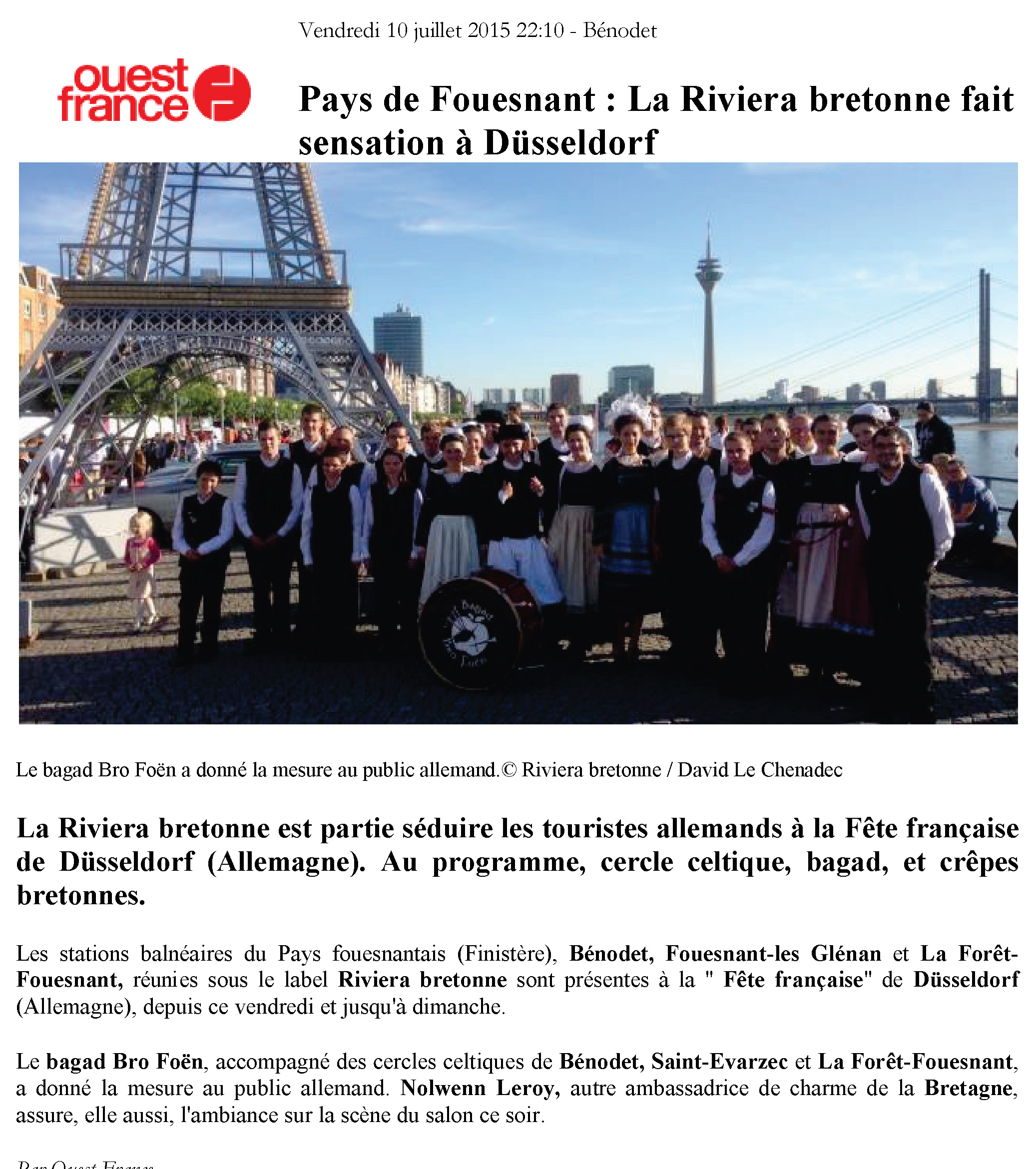 Ouest France 10 juillet 2015