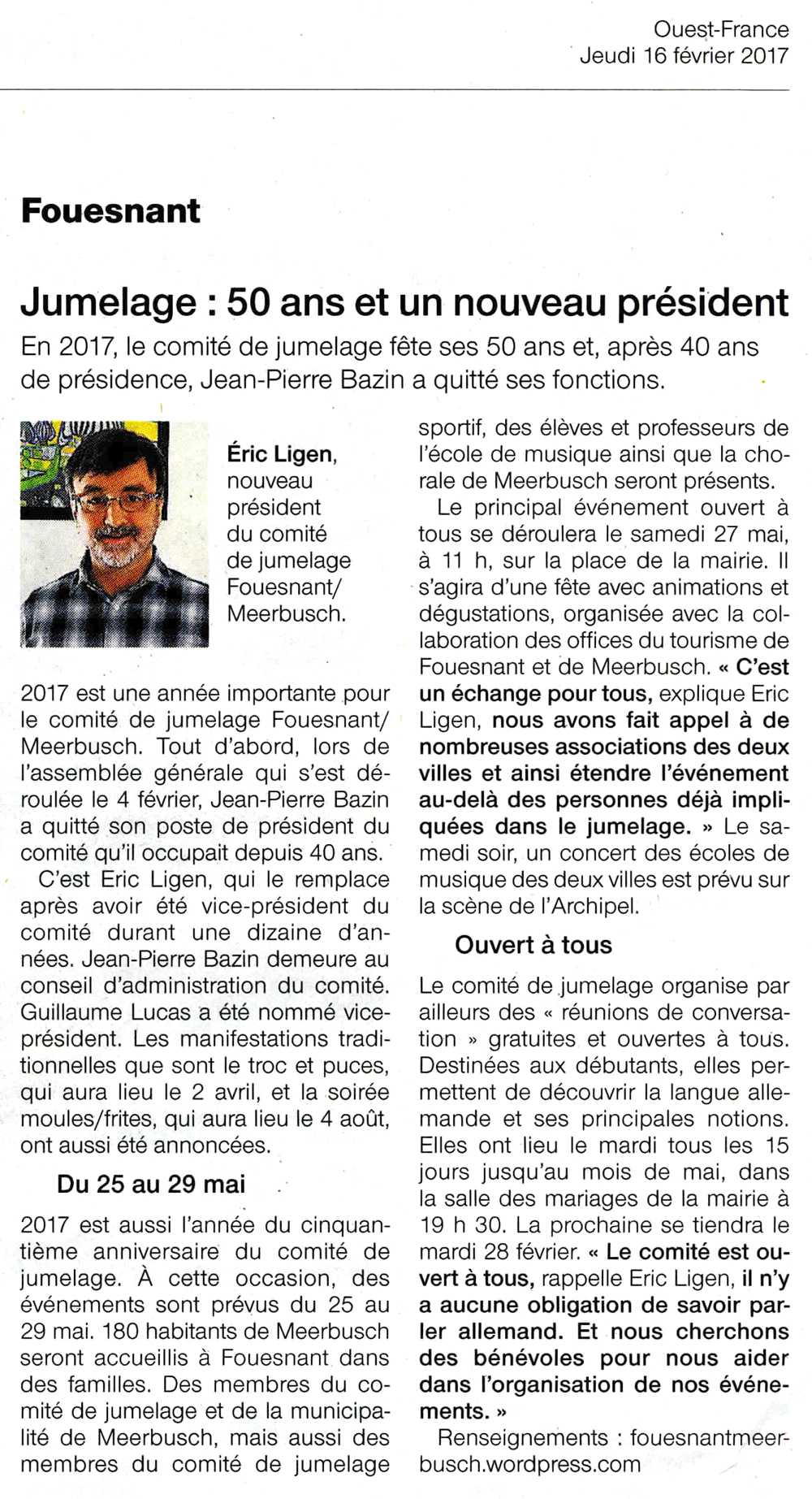 Ouest France 16 février 2017