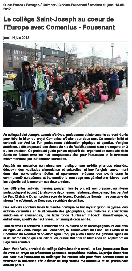 Ouest France 14 juin 2012