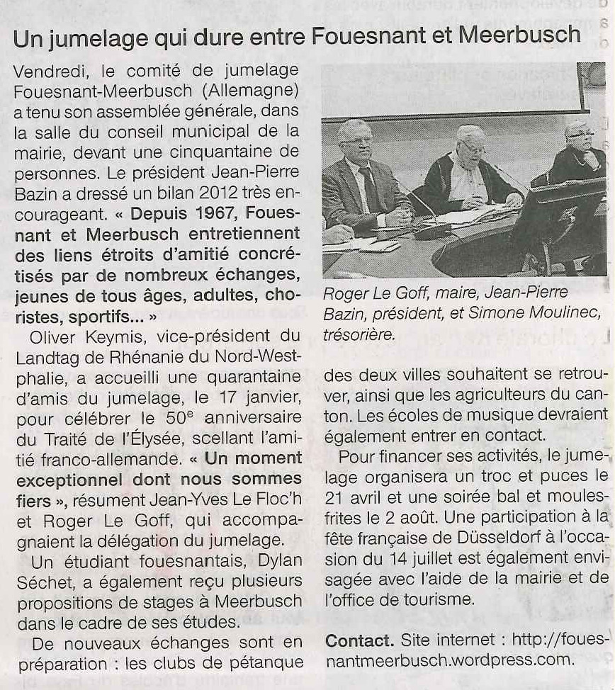 Ouest France 11 février 2013