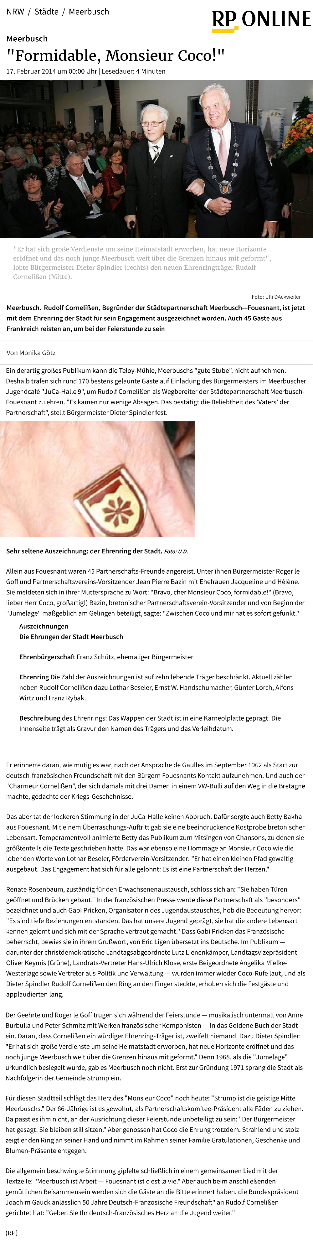 Rheinische Post 17 février 2014