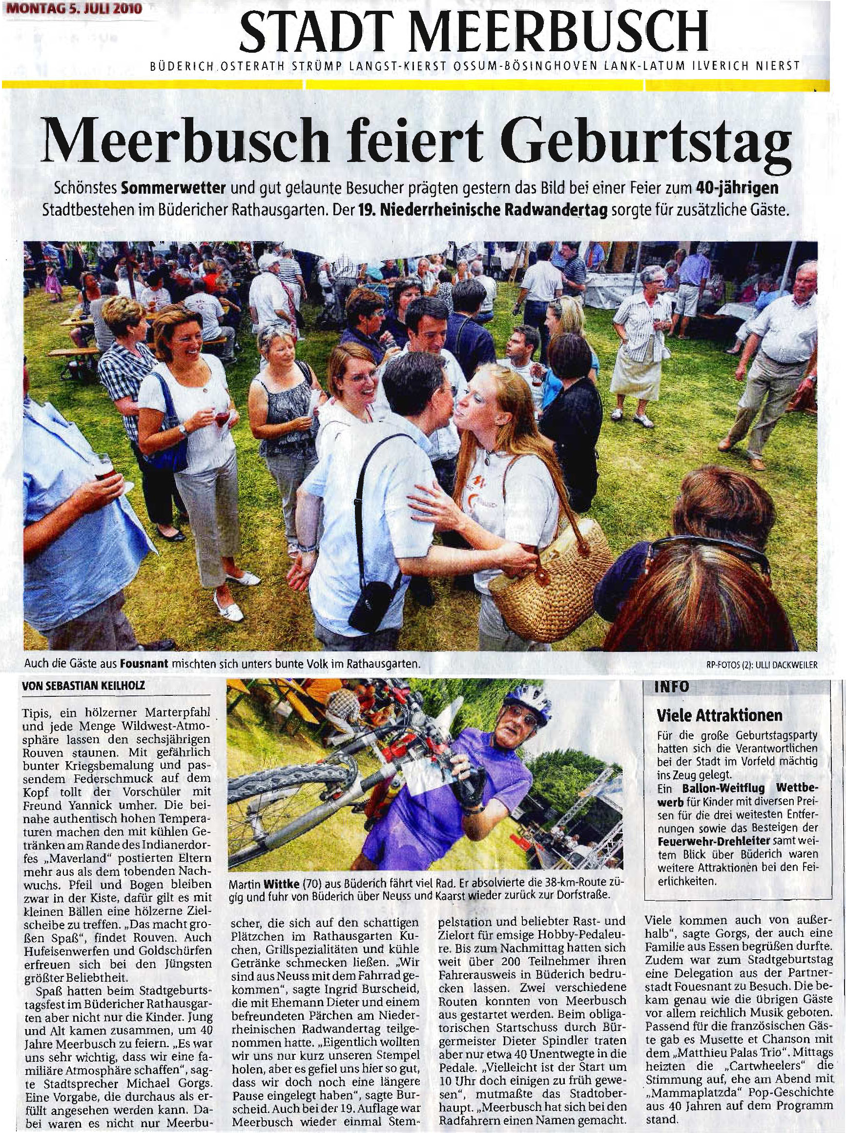 Rheinische Post 5 juillet 2010