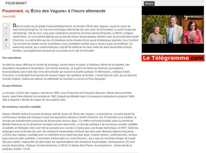 Télégramme 30 avril 2009