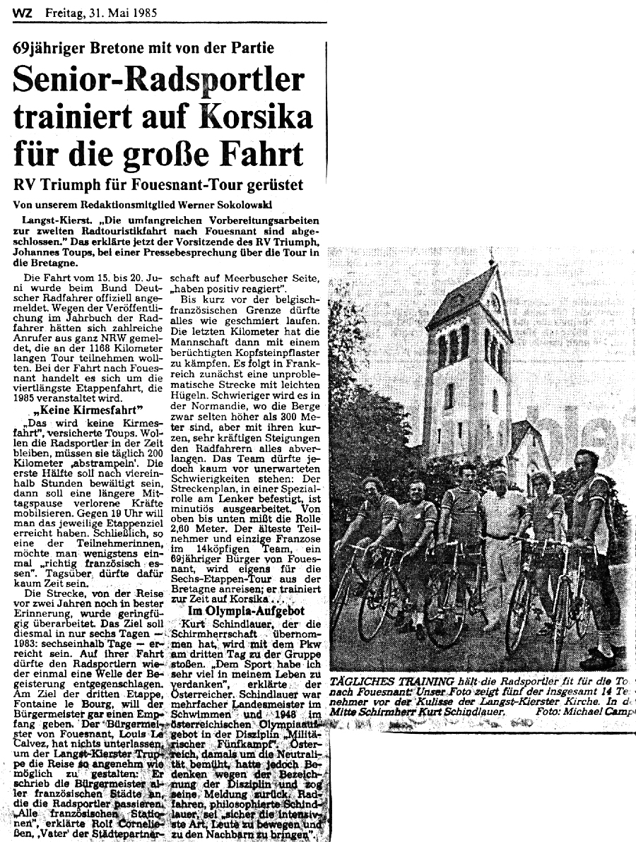 Westdeutsche Zeitung, 31 mai 1985