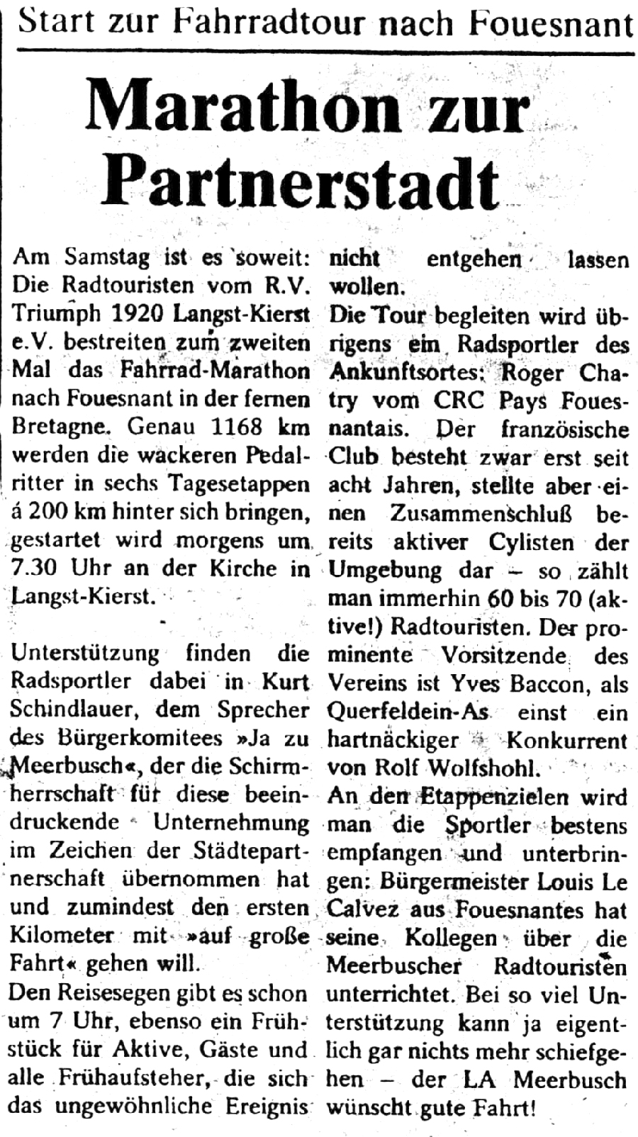 Rheinische Post, juin 1985