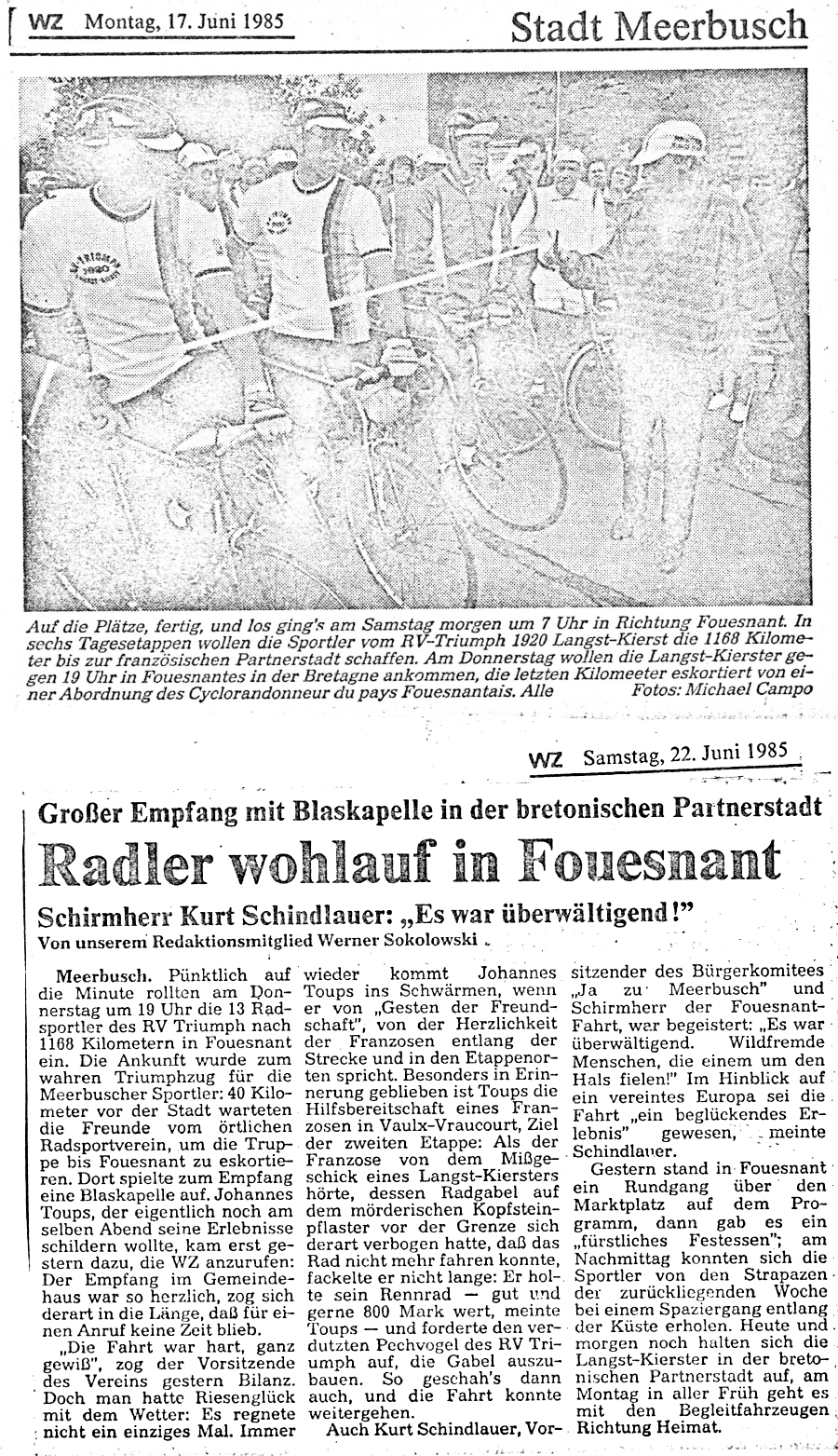 Westdeutsche Zeitung, juin 1985