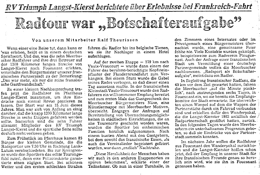 Rheinische Post, 24 juillet 1985
