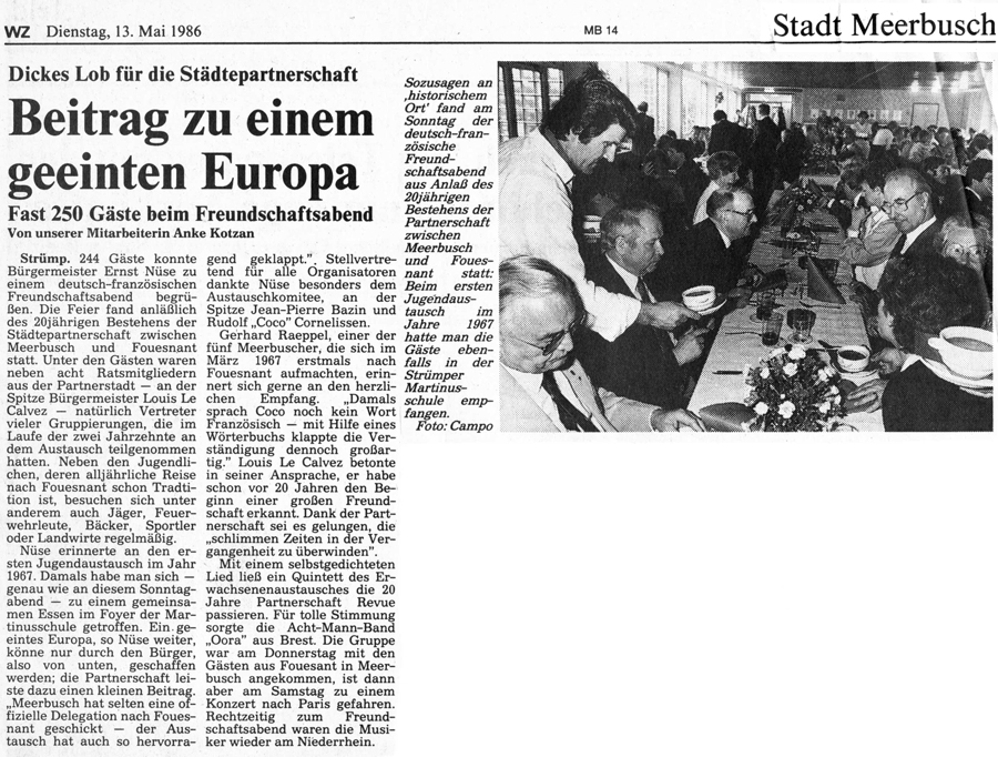 Westdeutsche Zeitung, 13 mai 1986
