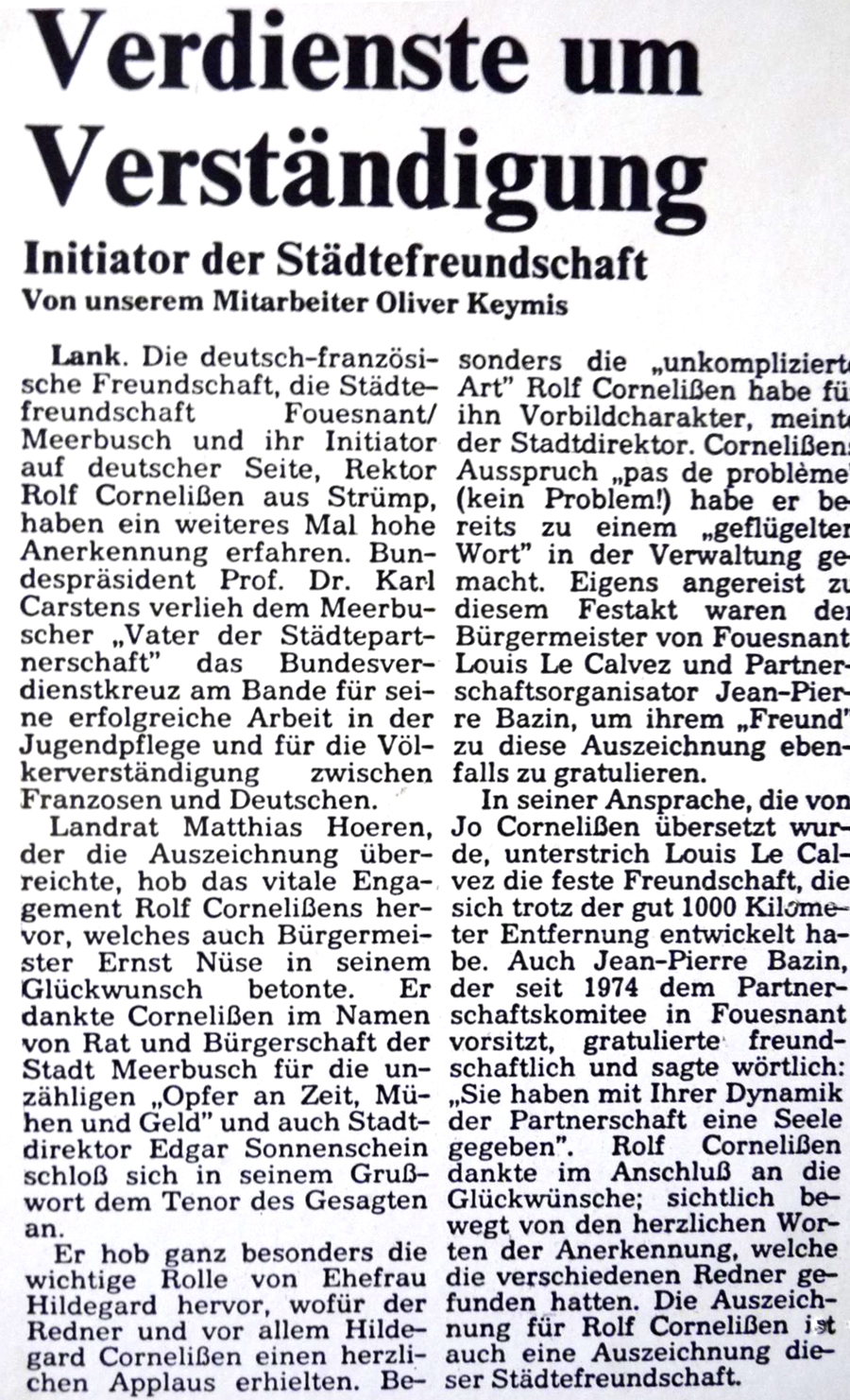 Rheinische Post, avril 1987