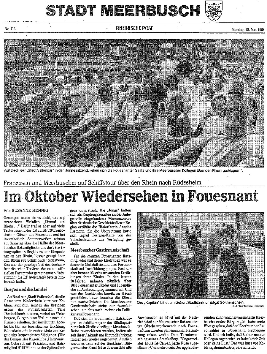 Rheinische Post, 16 mai 1988