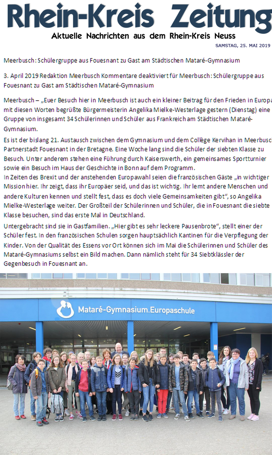 Rhein-Kreis Zeitung, 25 mai 2019