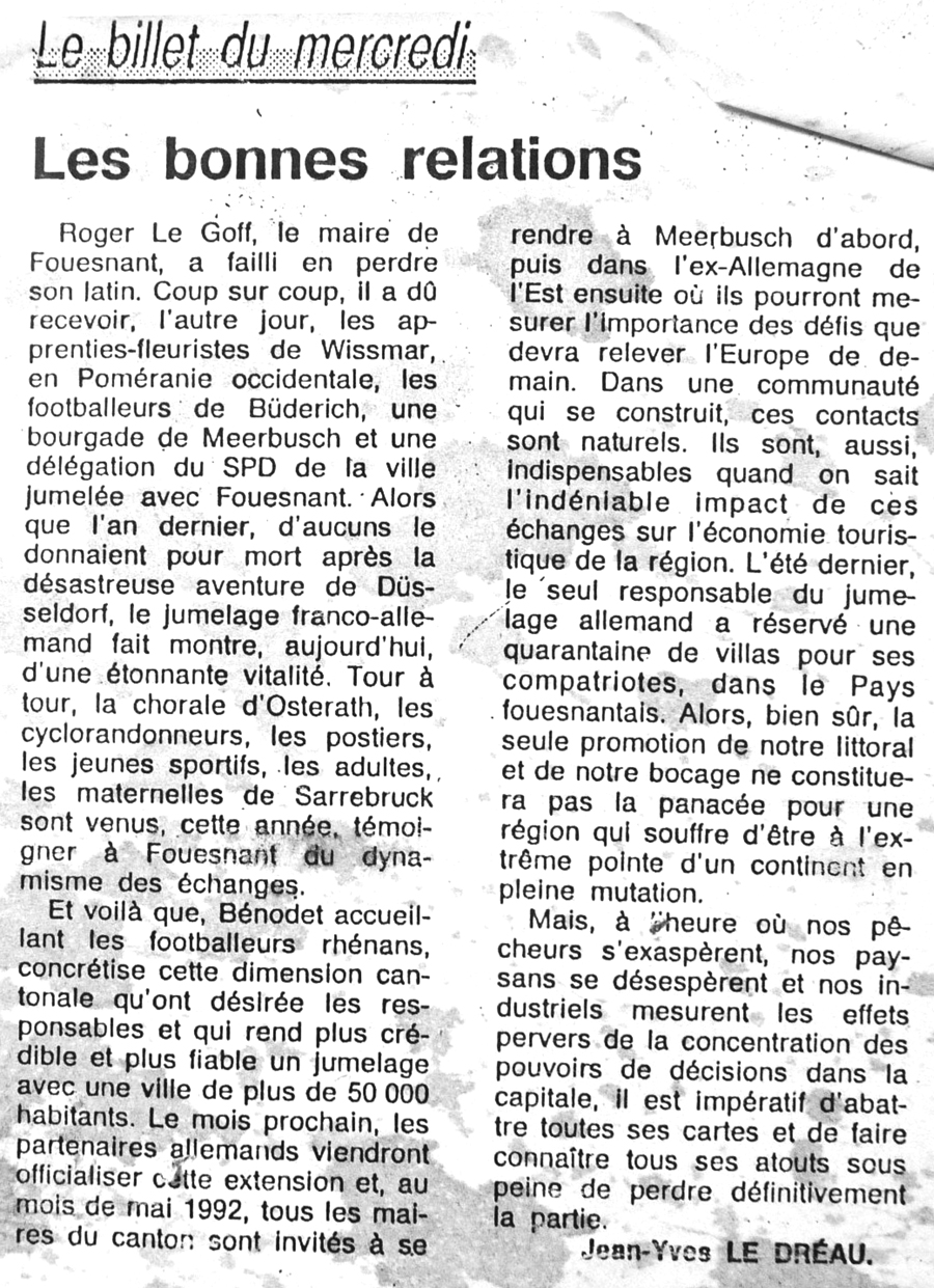 Ouest France, avril 1992