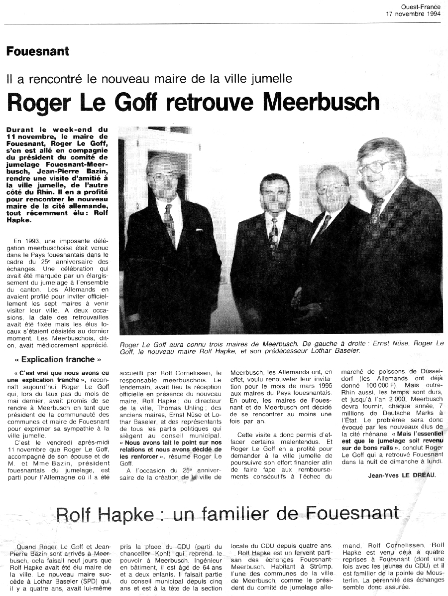 Ouest France, 17 novembre 1994