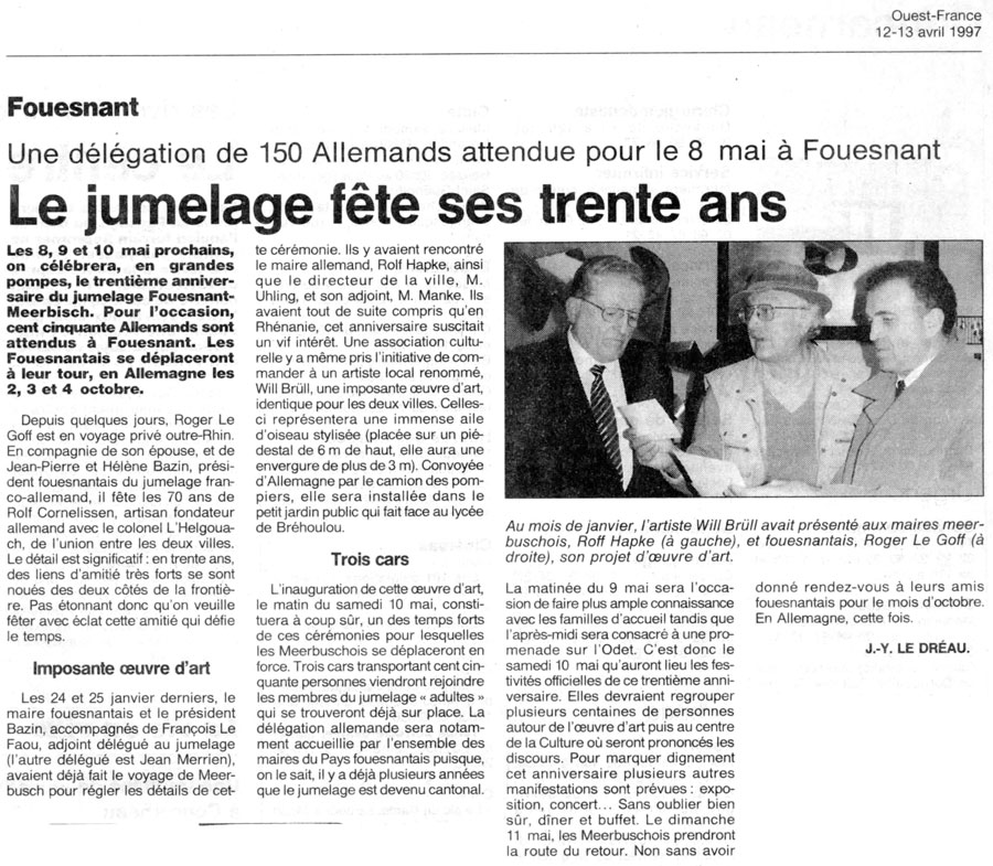 Ouest France, 12 avril 1997