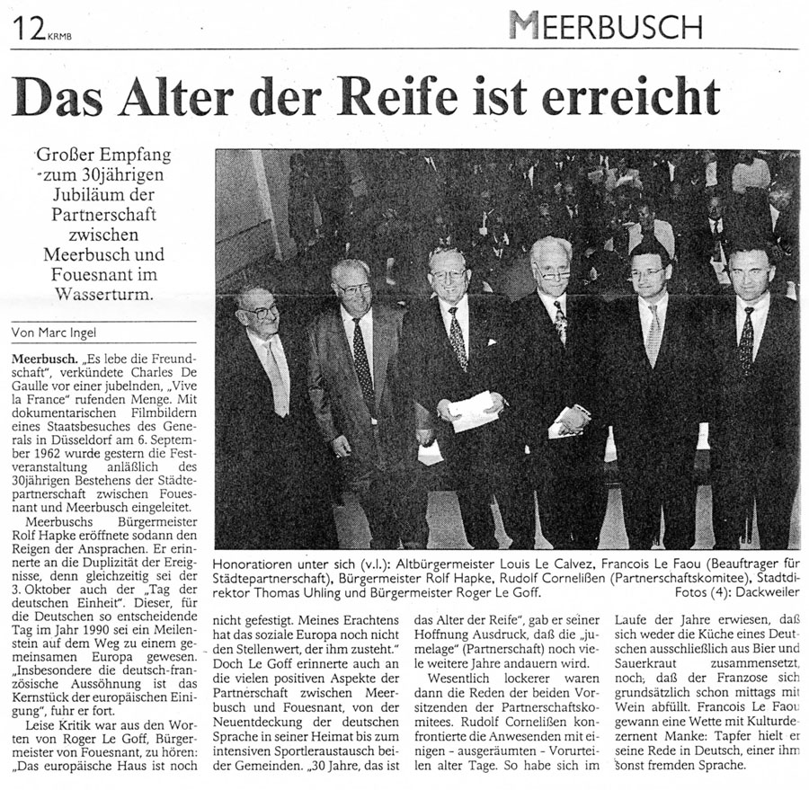 Westdeutsche Zeitung, 10 avril 1997