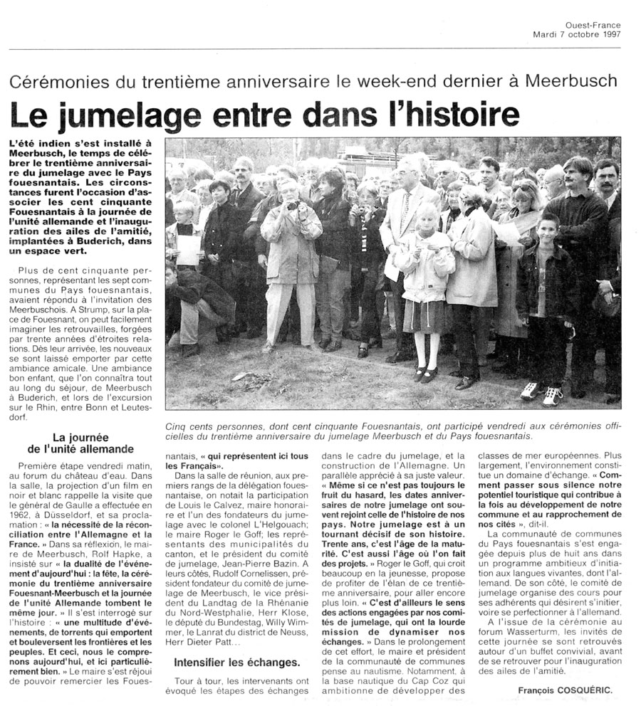 Ouest France, 7 octobre 1997