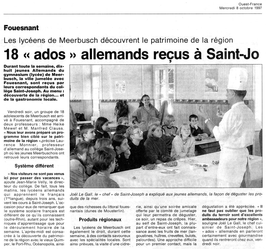 Ouest France, 8 octobre 1997