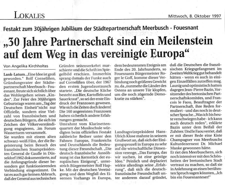 Rheinische Post, 8 octobre 1997
