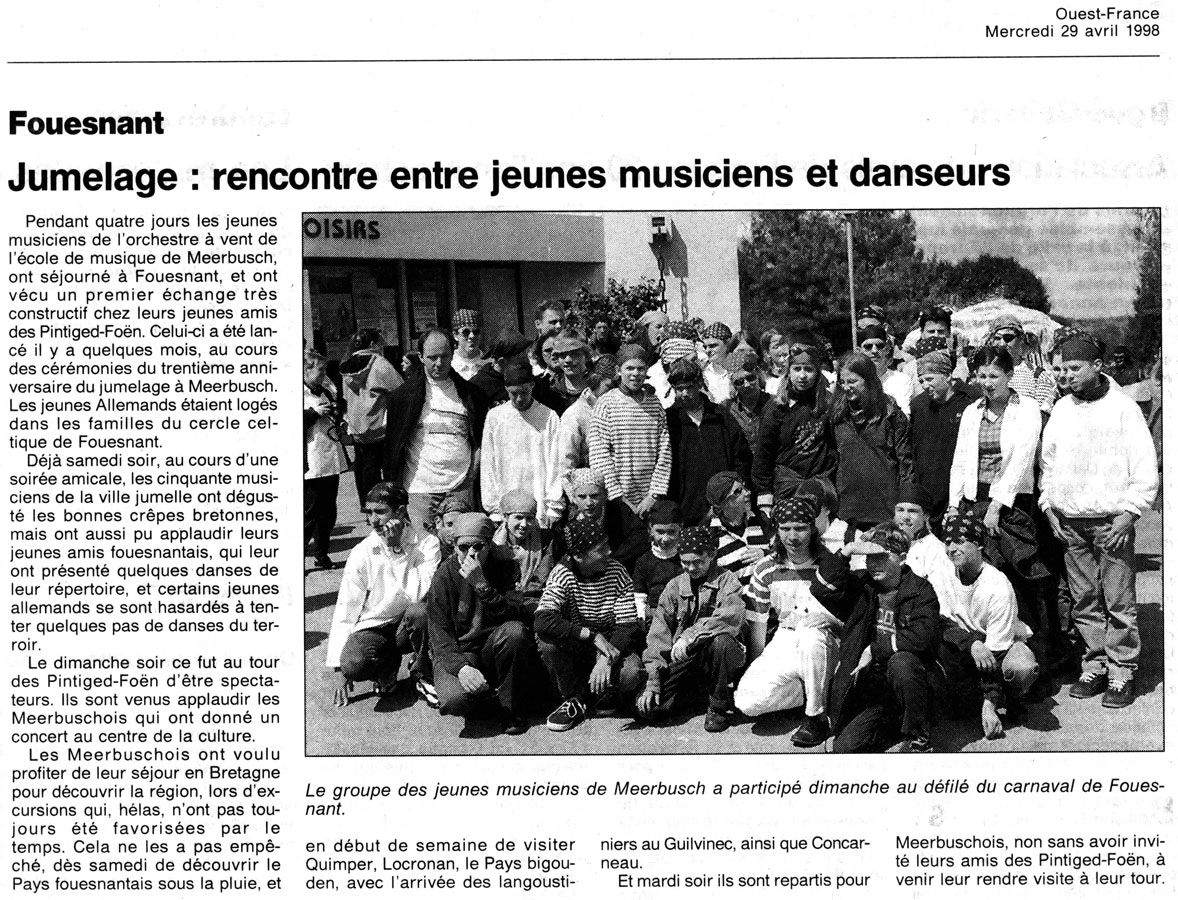 Ouest France, 29 avril 1998