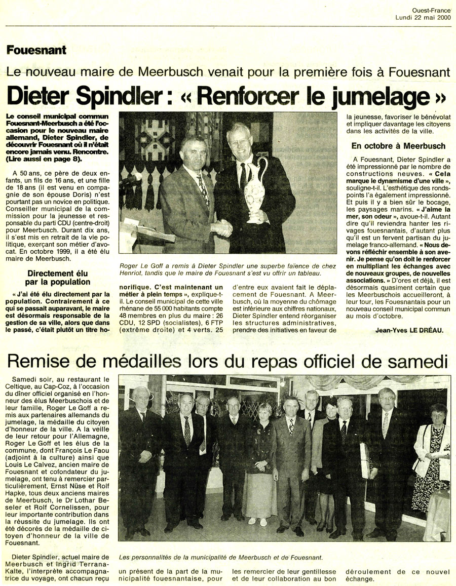 Ouest France, 22 mai 2000