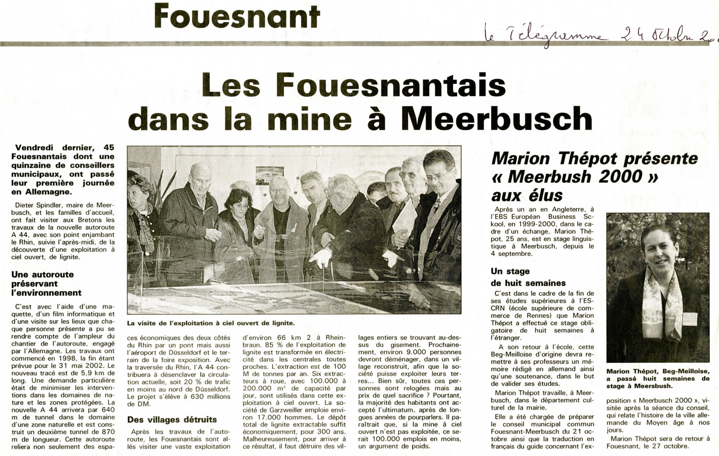 Le Télégramme, 24 octobre 2000