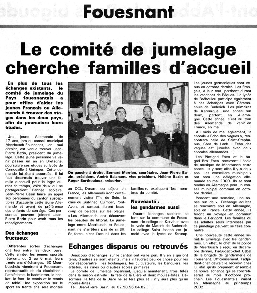 Le Télégramme, avril 2001