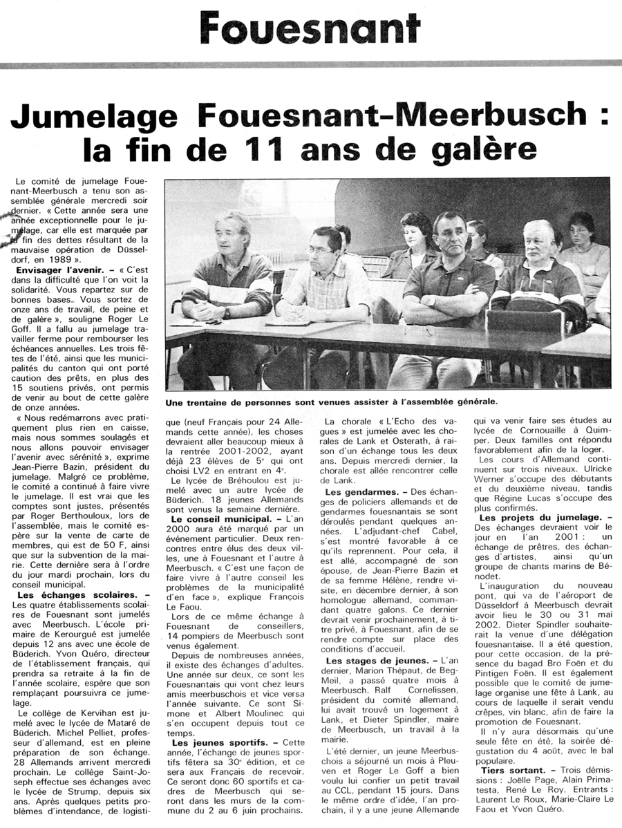 Le Télégramme, 26 mai 2001