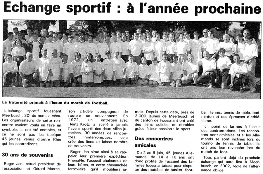 Ouest France, mai 2001