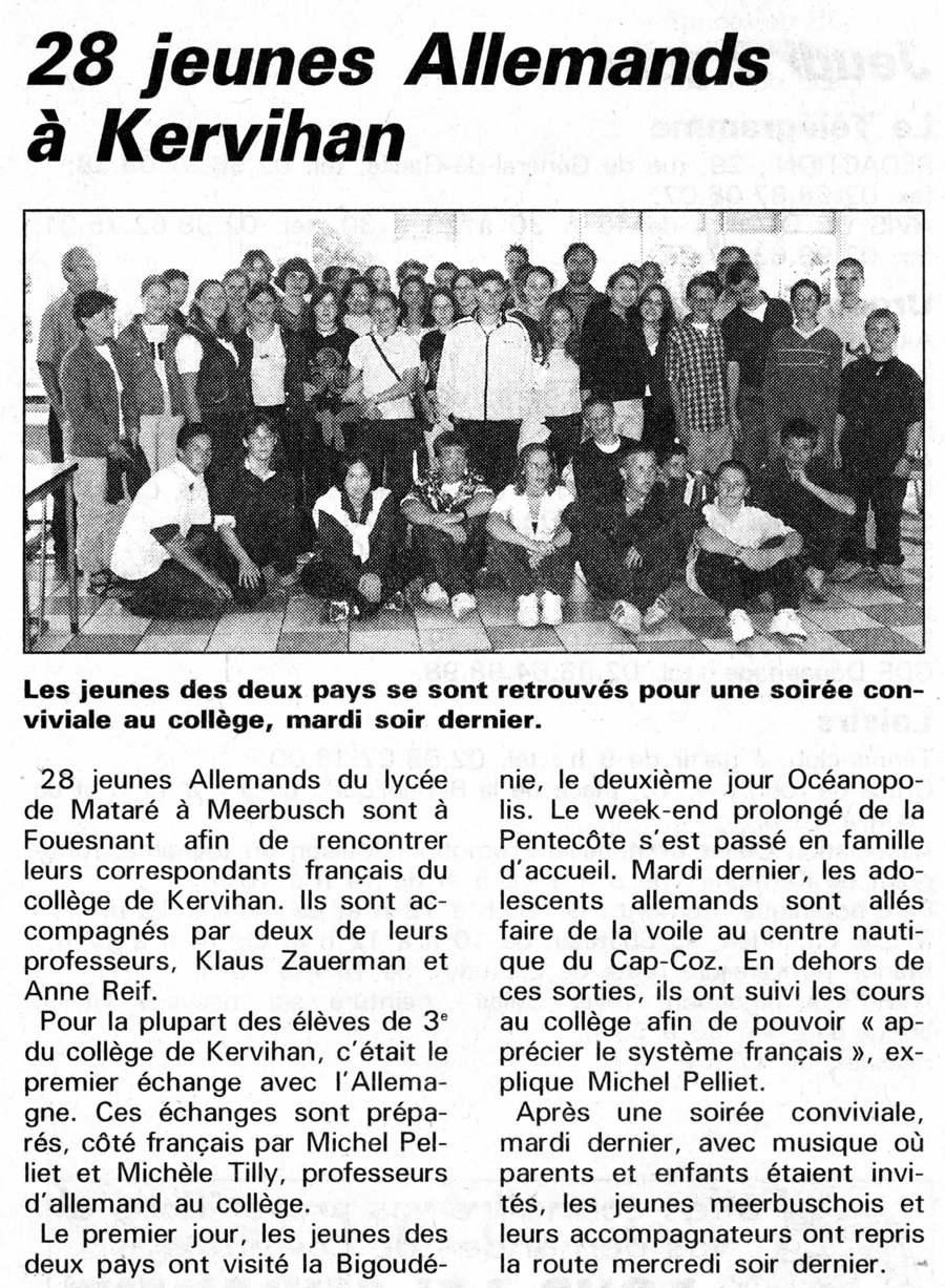 Ouest France, mai 2001 