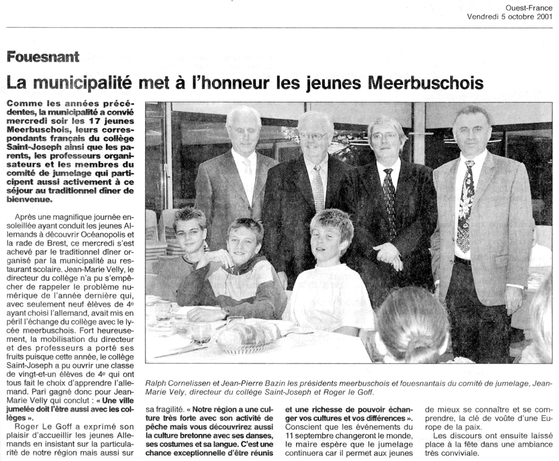 Ouest France, 5 octobre 2001