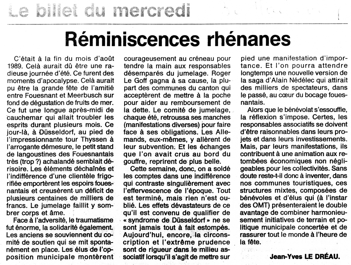 Ouest France, mai 2001
