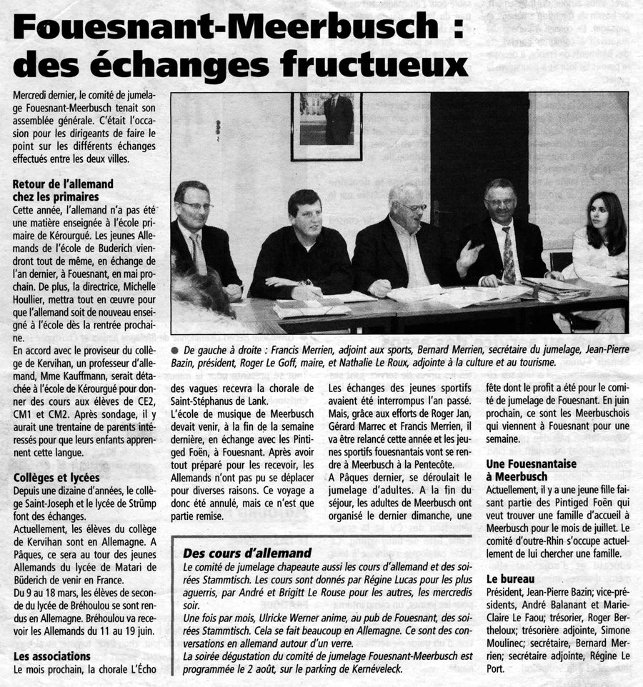 Le Télégramme, février 2002