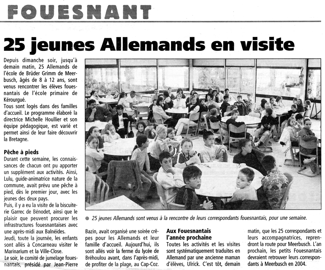 Le Télégramme, mai 2003