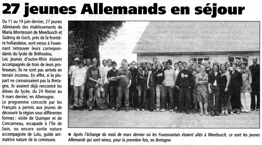 Le Télégramme, juin 2003