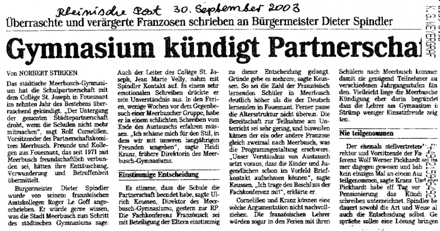 Rheinische Post, 30 septembre 2003