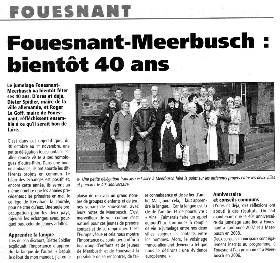 Le Télégramme, novembre 2004