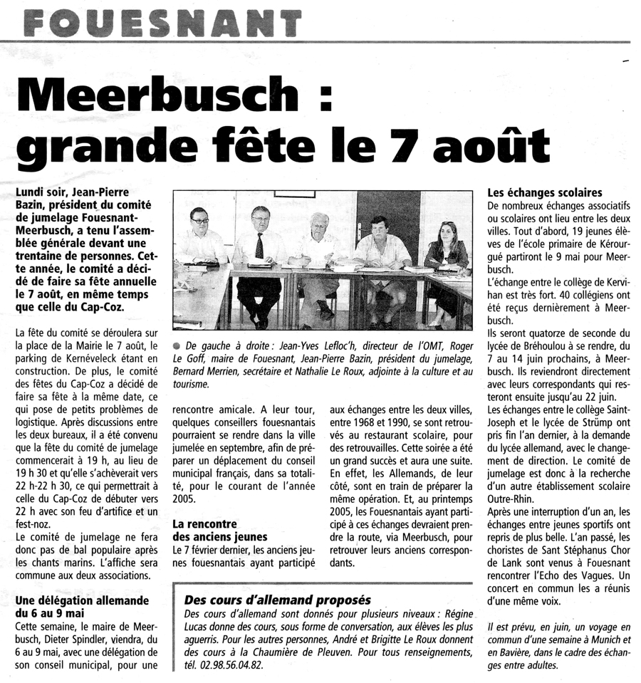 Le Télégramme, février 2004