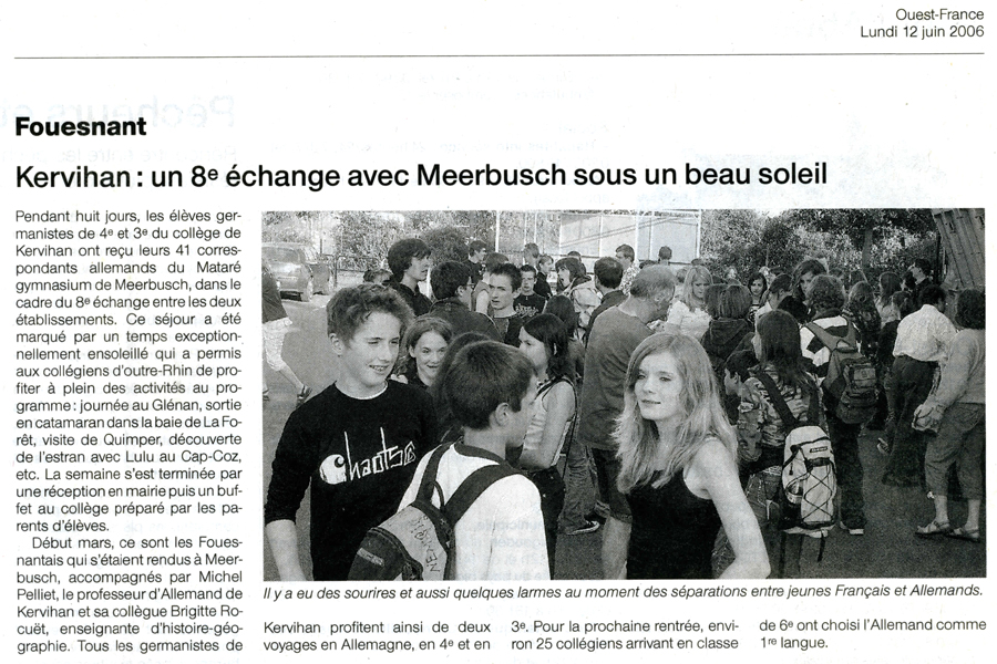 Ouest France, 12 juin 2006
