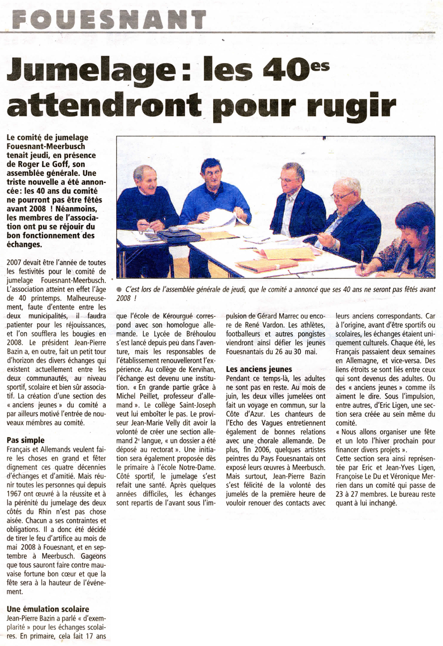 Le Télégramme, 12 avril 2007