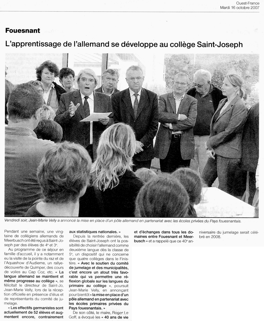 Ouest France, 16 octobre 2007